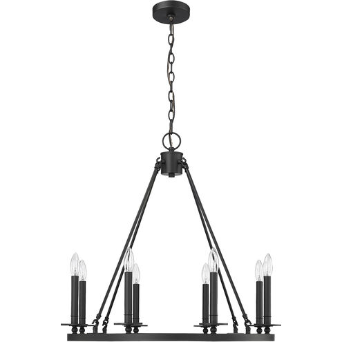 Florence 8 Light 28 inch Matte Black Chandelier Ceiling Light